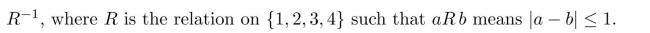 In questions find the matrix that represents the given relation. Use elements in the order given to determine rows and columns of the matrix.