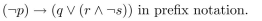 Write the compound proposition