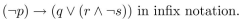 Write the compound proposition