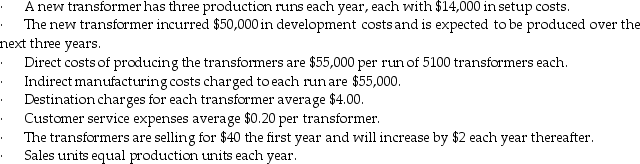 Expo Manufacturing Inc. ,is in the process of evaluating a new product using the following information: What are estimated life-cycle revenues?