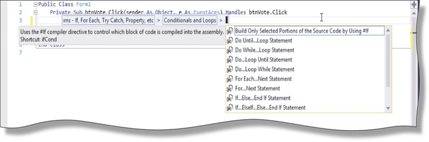  -Inserting code ____________________ as shown in the accompanying figure is an effective way to enhance productivity.