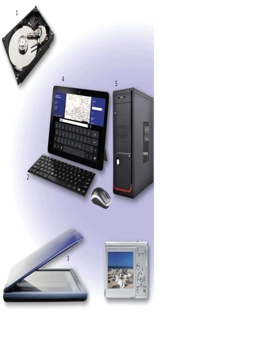 <strong> Which item in the accompanying figure is an input device?</strong> A)1 B)2 C)3 D)4