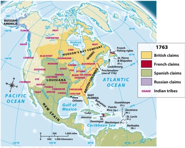 <strong>According to Map 6.2: Europe Redraws the Map of North America,1763,which of the following European powers had the smallest colonial presence by 1763? </strong> A) Britain B) France C) The Netherlands D) Spain