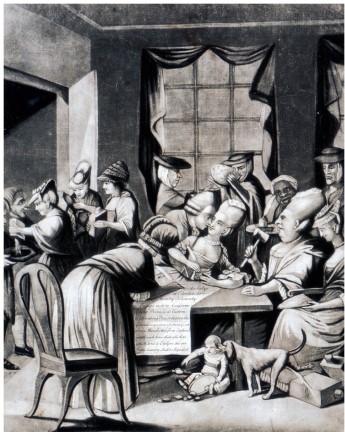 <strong>Which of the following was a consequence of the tea boycott,according to the illustration Edenton Tea Ladies? </strong> A) Women acting too masculine B) Women neglecting their educations C) Women ignoring their duties as wives D) Widespread acceptance of interracial marriage