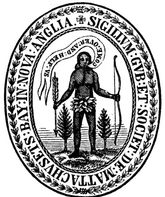 <strong>What does the seal of the Massachusetts Bay colony tell us about English attitudes toward Native Americans? </strong> A) They respected them and treated them as equals. B) They saw them as enemies. C) They saw them as in need of help and guidance from the English. D) They denied their existence entirely.
