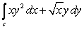 Use Green's Theorem to evaluate where is the closed curve shown in the following figure.