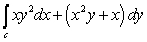 Evaluate where c is the closed curve traversed in a counterclockwise direction.