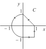 Compute where C is the path shown in the following figure and