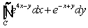 Evaluate where is the triangle with vertices and , traversed in a counterclockwise direction.