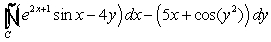 Evaluate where is the triangle with vertices and , traversed in a counterclockwise direction.