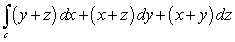 Compute where c is the curve of intersection between the sphere and the plane . The integration on c is counterclockwise when viewing from the point .