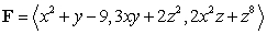 Compute where and S is the upper half of the sphere of radius 3, that is, with upward-pointing normal.