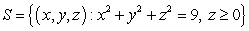 Compute where and S is the upper half of the sphere of radius 3, that is, with upward-pointing normal.