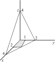 Use Stokes' Theorem to evaluate where and c is the boundary of the part of the plane over the region , oriented counterclockwise.