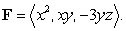 Compute the work performed in moving a particle along the path by the force
