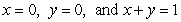 Let and be the triangle in the plane enclosed by the lines . Find the set of all the points in such that
