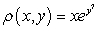 A lamina bounded by the curves , , and has mass density . Find the mass of the lamina.