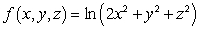 Find the derivative of at the point in the direction of the vector , where , and .