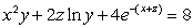 The equation defines the function near the point . The point is: