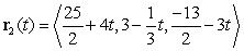 Consider the linear paths and , described by and . Do the lines traced by and intersect? If so, where?