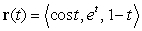 Parametrize the tangent line to the curve at the point where .