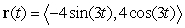 The position of a particle traversing a circular path is given by . Find the speed of the particle at time