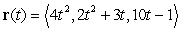 The path of a certain particle is parametrized by , . At what time is the minimum speed of the particle achieved?