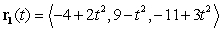 The position of a particle for time is given by . Find the speed of the particle when it touches the curve parametrized by .