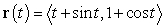 Find a parametrization of the osculating circle at if .