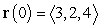 The acceleration vector of a moving particle is . Its initial position is , and its initial velocity is . Find the vector position at time .