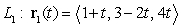<strong>Consider the parallel lines and Compute the distance between the two lines using the following steps. </strong> A) Choose any two points and on B) Choose any point on C) Compute the area of the triangle , the length of , and find the height from to , using the area of a triangle. D) What is the distance between and ?