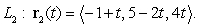 <strong>Consider the parallel lines and Compute the distance between the two lines using the following steps. </strong> A) Choose any two points and on B) Choose any point on C) Compute the area of the triangle , the length of , and find the height from to , using the area of a triangle. D) What is the distance between and ?