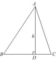 <strong>The height of the triangle shown in the figure is which of the following? </strong> A) B) C) D) E) none of the above.