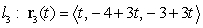 <strong>Consider the 3 lines. Which of the following statements is correct?</strong> A) The three lines are parallel. B) The three lines lie in one plane and do not intersect at one point. C) The three lines are not contained in one plane. D) The three lines lie in one plane and they intersect at one point. E) Two of the lines are parallel.