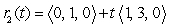 <strong>The plane is determined by the points , and . is the trace of in the xy-plane. is the line . Which of the following statements is correct?</strong> A) and intersect. B) and are parallel. C) and do not lie in one plane. D) There is not enough data to conclude about the mutual position of and . E) and coincide.