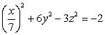 Describe the trace obtained by intersecting the quadric surface with the plane .