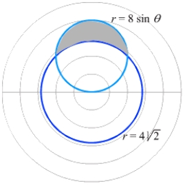 <strong>The area outside but inside is which of the following? </strong> A) B) 16 C) D) 32 E) 8