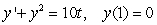 Use Euler's method with step size to approximate where is the solution to the initial value problem .