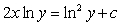 <strong>Solving the differential equation , we obtain the solution:</strong> A) . B) . C) . D) . E) .