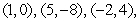 Four particles with masses of 4, 5, 7, and 3 are located respectively at and . Find such that the center of mass of the system is located at the point .