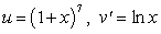 <strong>To evaluate the integral by Integration by Parts, the convenient choice is</strong> A) B) C) D) E)