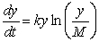 <strong>Consider the Gompertz differential equation . Define the function by . The differential equation for is,</strong> A) B) C) D) E)