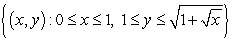 Find the volume of the solid obtained by revolving the region about the line .