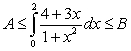 Using the global extrema of on , find and such that