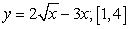 <strong>Find the maximum value and the minimum value of the function in the given interval. </strong> A) B)