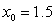 Apply Newton's Method to with an initial guess of to calculate , , and .