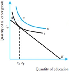 <strong>The figure below shows free public schooling leading to less education. </strong> A) True B) False C) Uncertain