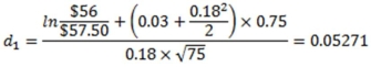 <strong>  A stock is currently selling for $36 a share.The risk-free rate is 3.8 percent and the standard deviation is 27 percent.What is the value of d<sub>1</sub> of a 9-month call option with a strike price of $40?</strong> A) -0.21872 B) -0.21179 C) -0.21047 D) -0.20950 E) -0.20356 <div style=padding-top: 35px> 
