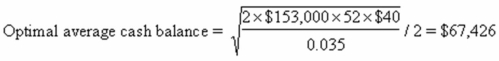 <strong> Parkway Express needs $318,000 a week to pay bills.The standard deviation of the weekly disbursements is $31,000.The firm has established a lower cash balance limit of $60,000.The applicable interest rate is 4.5 percent and the fixed cost of transferring funds is $65.Based on the BAT model,what is the opportunity cost of holding cash?</strong> A) $3,873 B) $4,918 C) $5,207 D) $109,283 E) $110,440