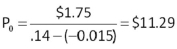 <strong> How much are you willing to pay for one share of Jumbo Trout stock if the company just paid a $0.70 annual dividend,the dividends increase by 2.5 percent annually,and you require a 10 percent rate of return?</strong> A) $9.29 B) $9.33 C) $9.57 D) $9.53 E) $9.59